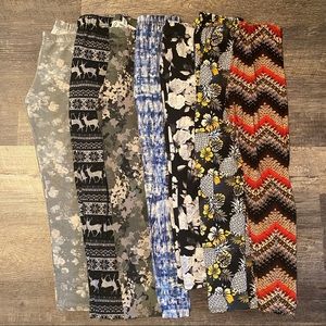 7 Pair Printed Leggings Lot - Hot Kiss S/M